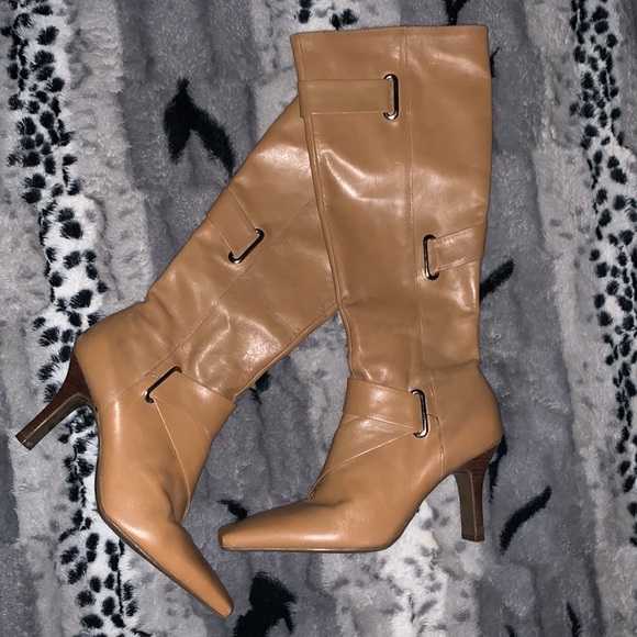 Gianni Bini Camel Leather Knee High Boots — 6 - Picture 4 of 16